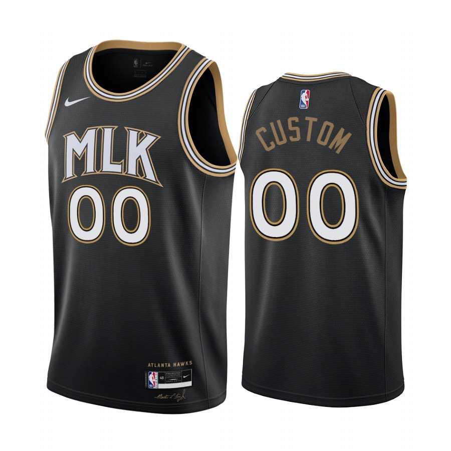 Men & Youth Customized Atlanta Hawks Swingman Black Nike 2020-21 City Edition Jersey->customized nba jersey->Custom Jersey